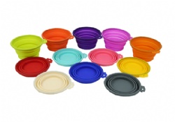 Silicone folding dog bowl